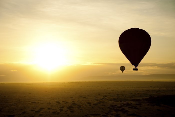 Hot air balloon safari over the savannah