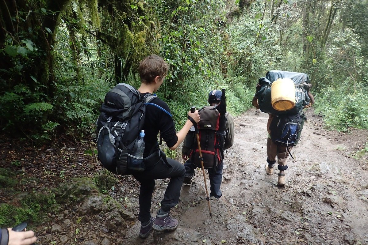 Three-hour hike down Kilimanjaro