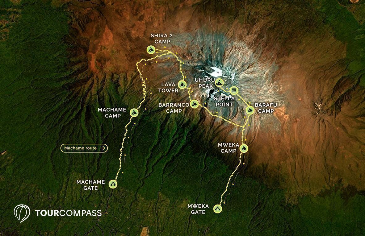 map of machame route