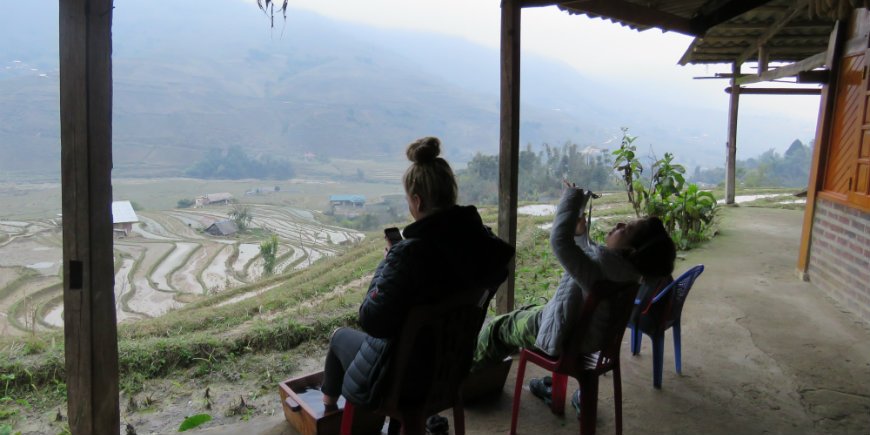 view over rice fields