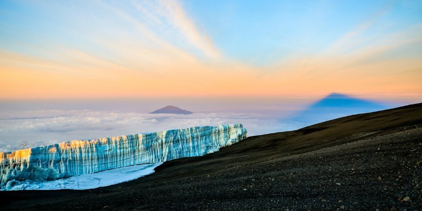 Glacier at the top of Kilimanjaro