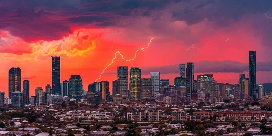 Storm and lightning in Brisbane 