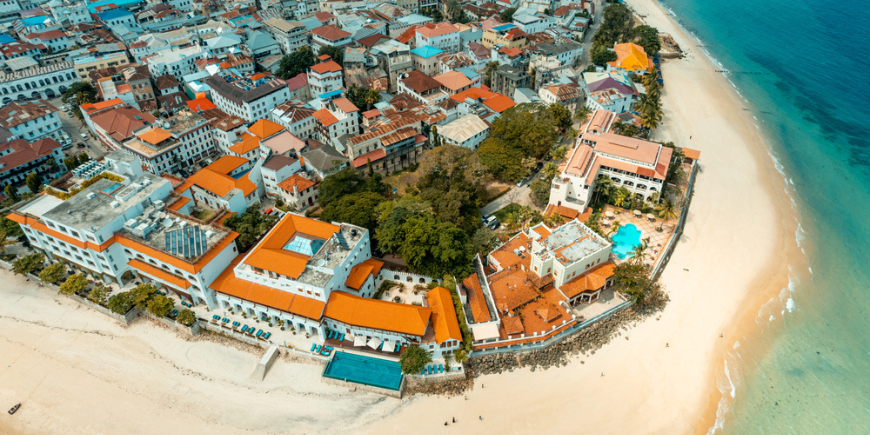Aerial view of Stone Town