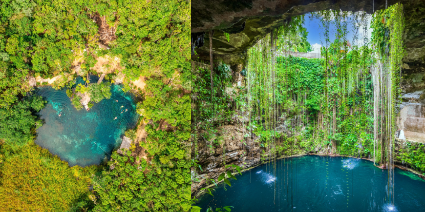 Scenic cenotes in Mexico