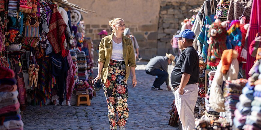 Woman at a local market in Cusco, Peru 
