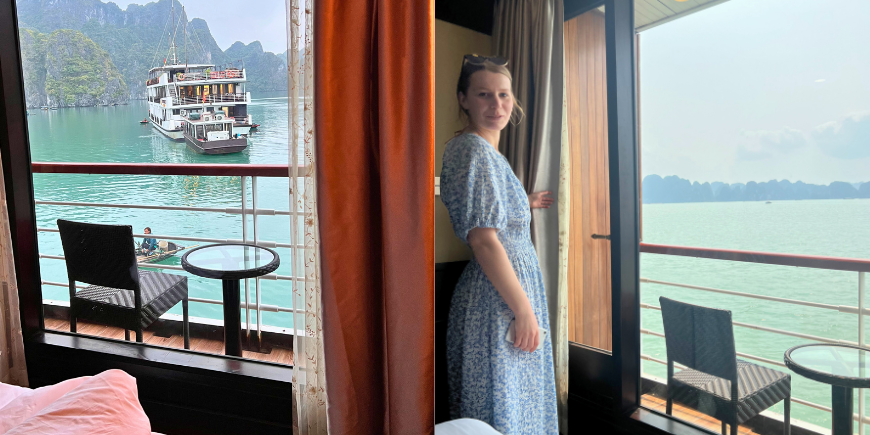 View from room in Ha Long Bay cruise