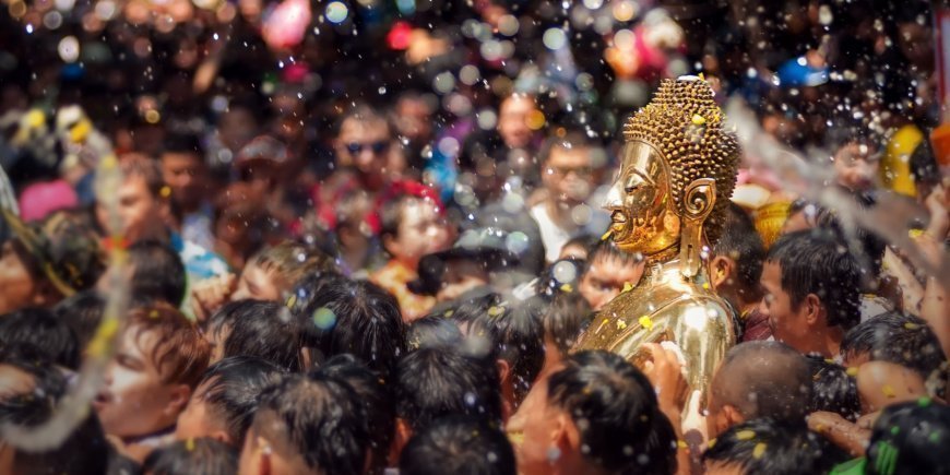 Buddha statue for water ceremony during the Thai New Year