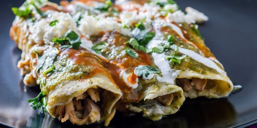 Mexican enchiladas on a plate