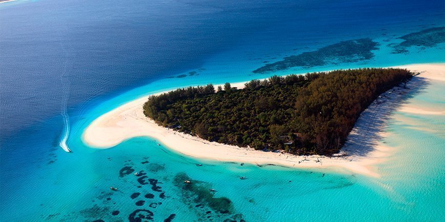 Overview from Mnemba Island at Zanzibar