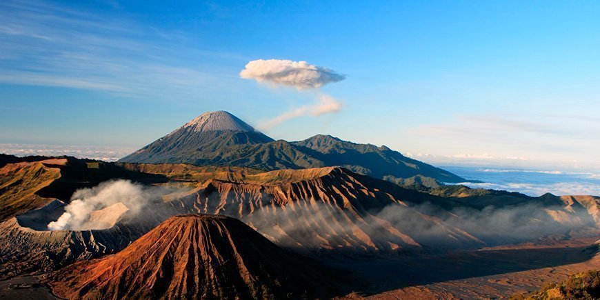 Volcanoes in Bromo National Park on Java, Indonesia