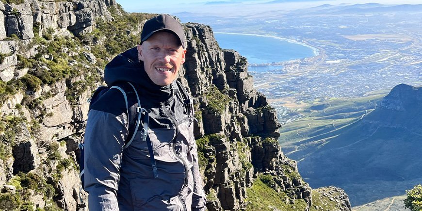 Kenneth from TourCompass climbs Table Mountain in South Africa