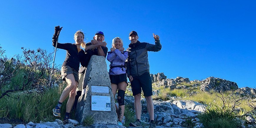 Guide Pete, Kenneth and colleagues at the top of Table Mountain