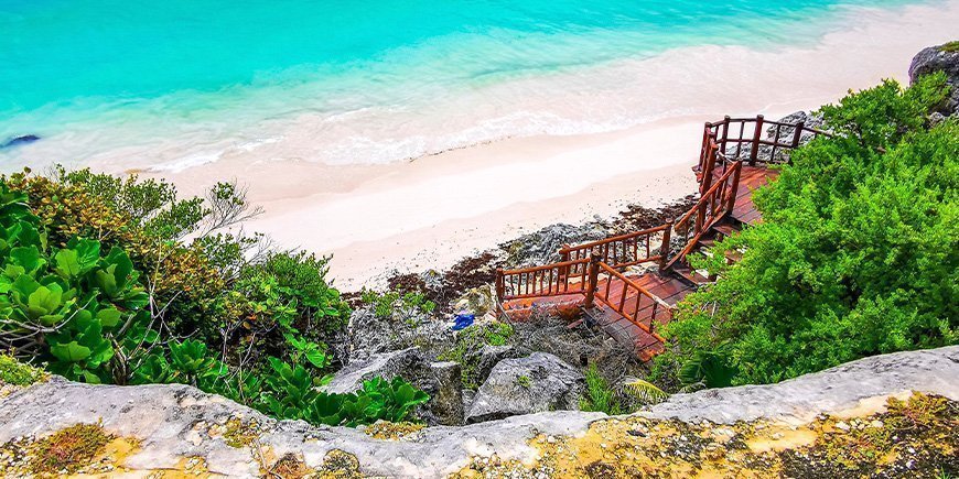 Great views of the beach in Tulum