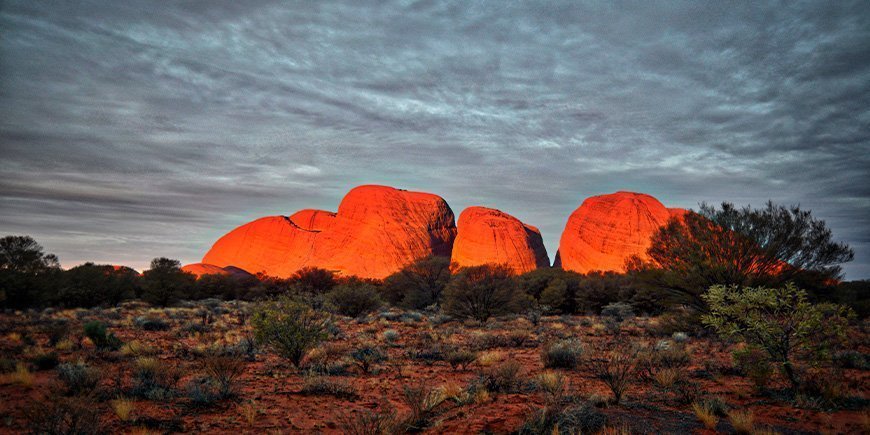 Sunset at Kata Tjuta in Australia