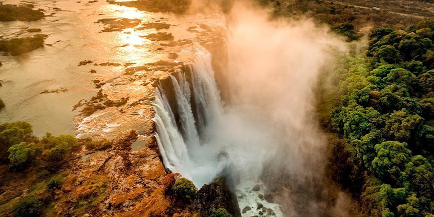 View of Victoria Falls in Zambia