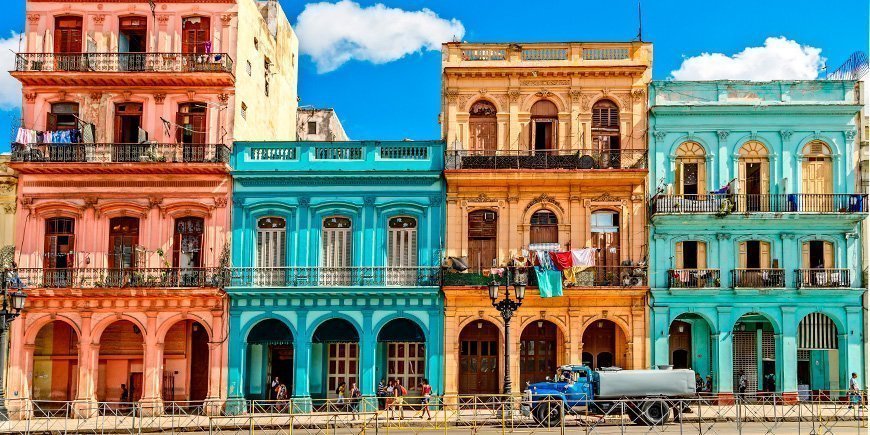 Colourful building in Havana, Cuba