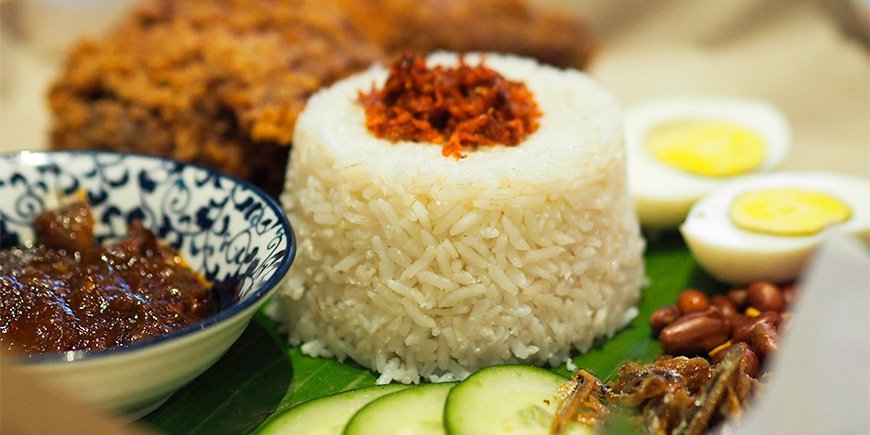 Nasi Lemak dish in Kuala Lumpur