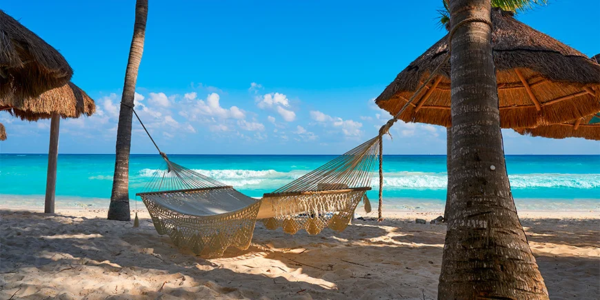 Hammock on Playa del Carmen in Mexico