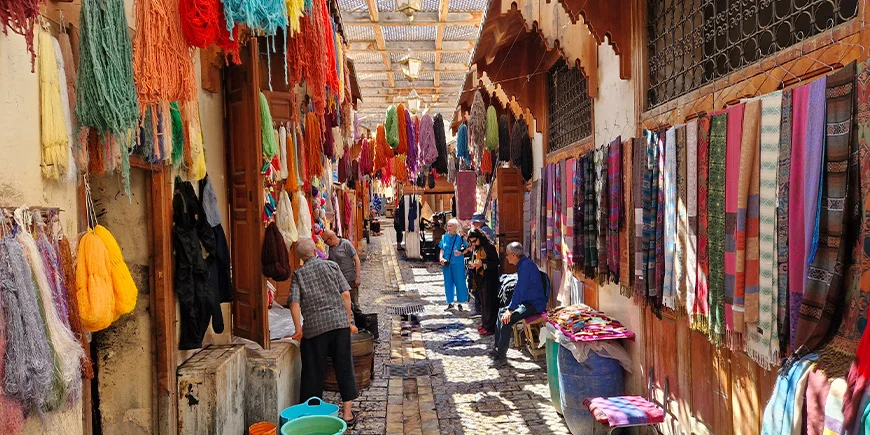 Colourful street in Morocco