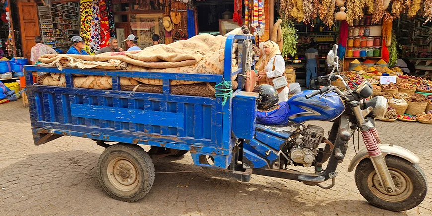 Means of transport for goods at the market in Marrakech, Morocco