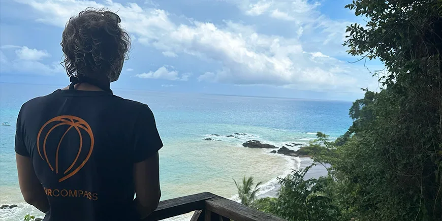 Meike looks out over the water in Corcovado National Park