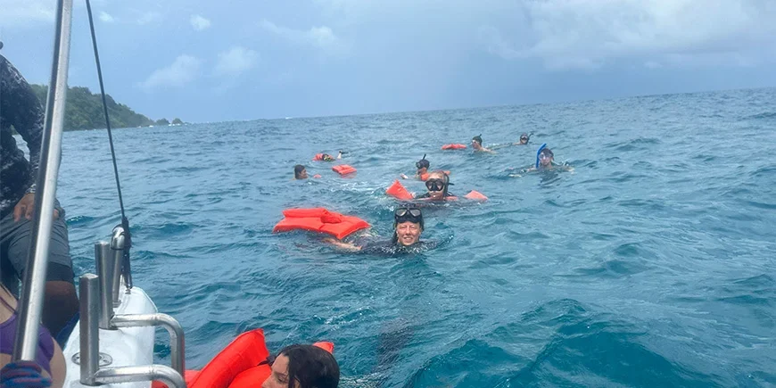 Meike snorkelling in Drake Bay, Costa Rica