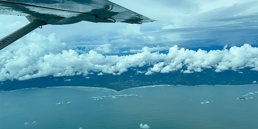 View from a light aircraft over Costa Rica