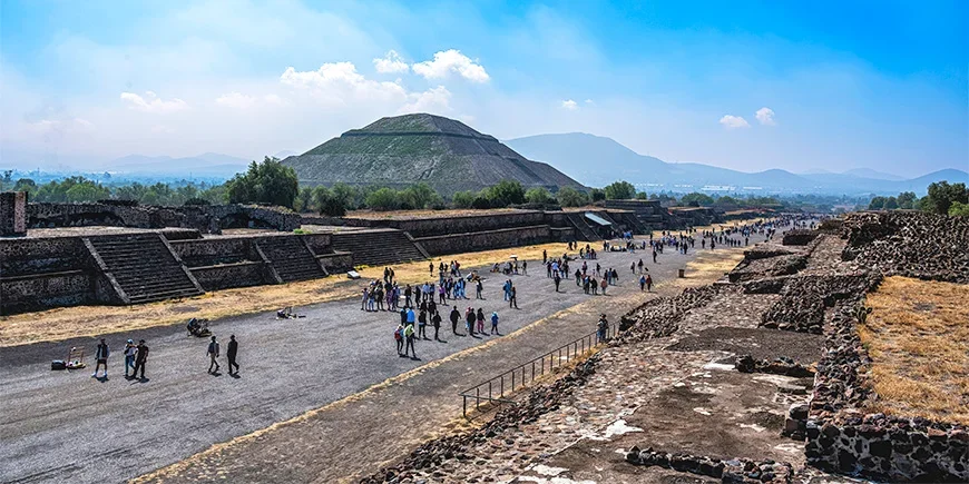 Avenue of the Dead and the Temple of the Sun in Teotihuacan, Mexico