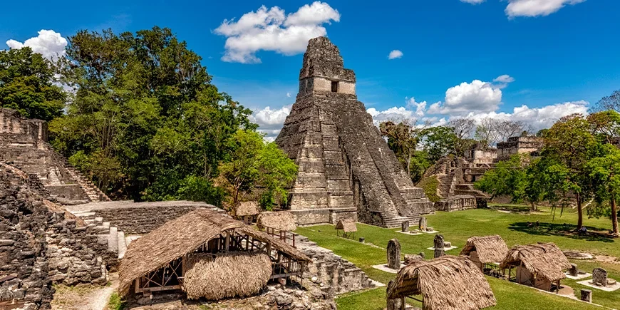 Beautiful pyramid and ruins in Tikal National Park in Guatemala