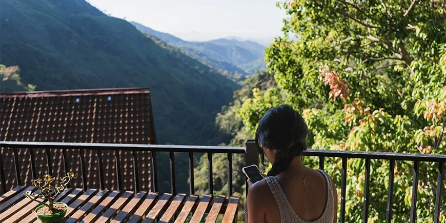 Beautiful view of the highlands from a hotel in Sri Lanka