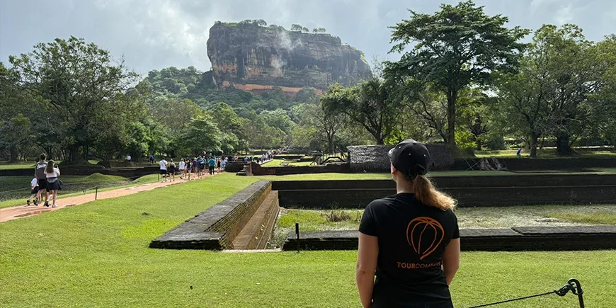 Louise from TourCompass looking at Sigiriya in Sri Lanka