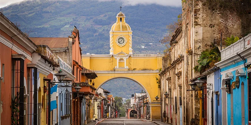 Empty street in Antigua, Guatemala