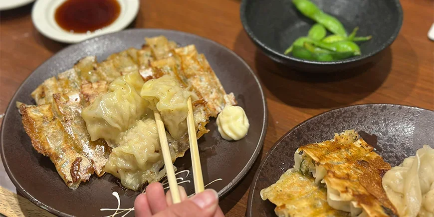 Gyoza from a restaurant in Kyoto