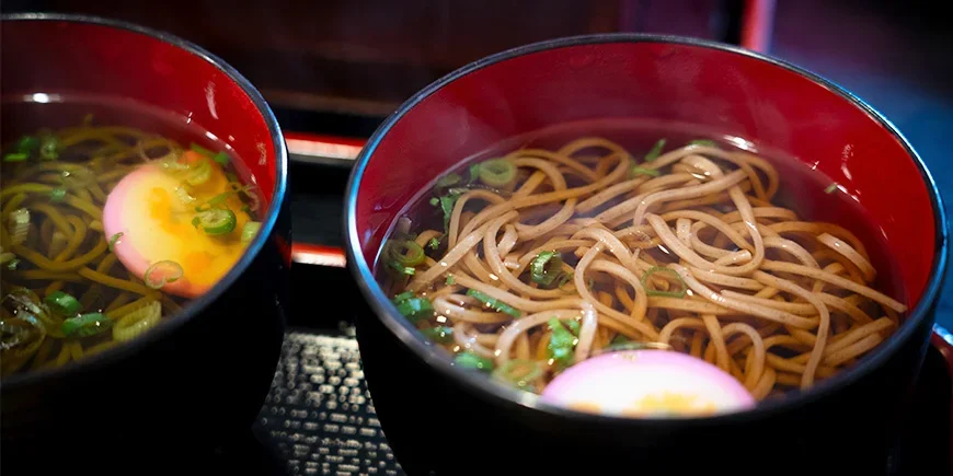 Soup with soba noodles