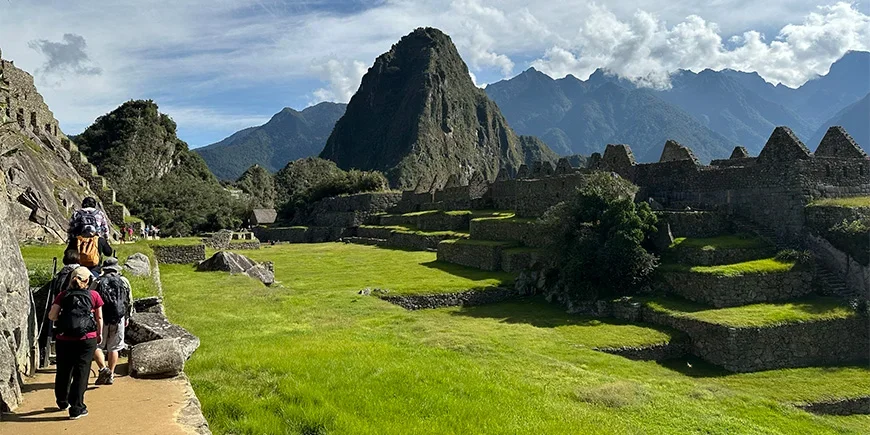 Hiking among the ruins of Machu Picchu