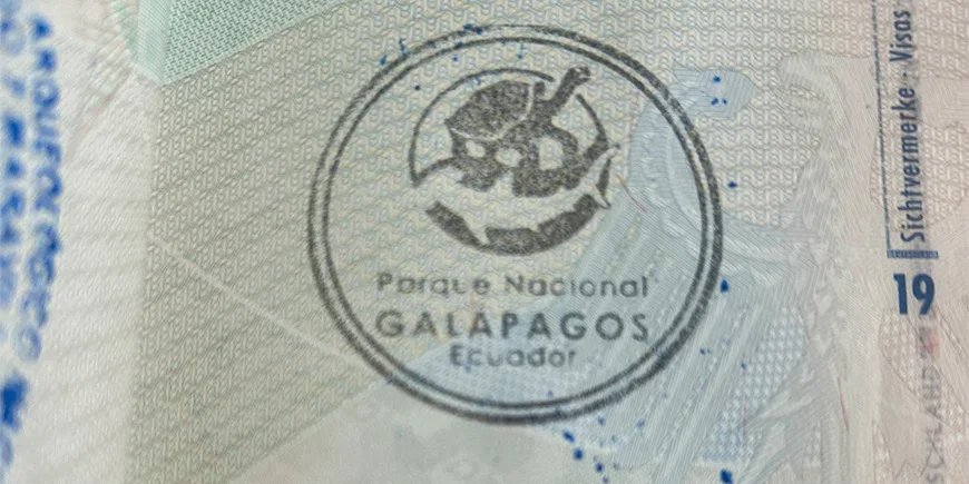 Passport stamp in the Galápagos Islands