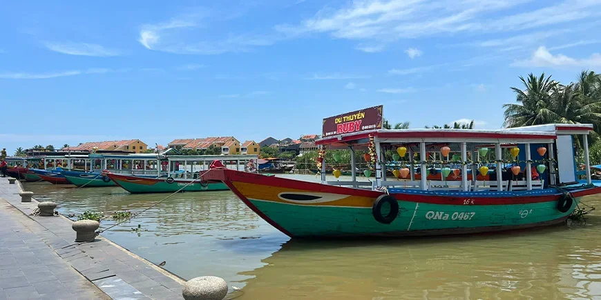 Beautiful boats in Hoi An, Vietnam