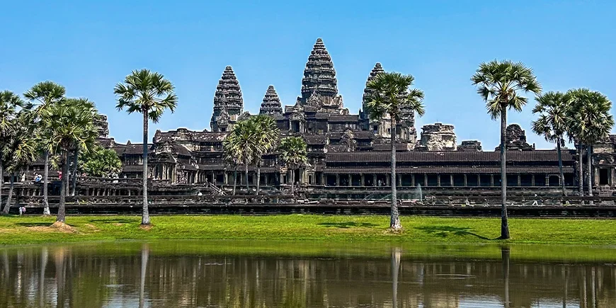 Blue sky over Angkor in Siem Reap, Cambodia