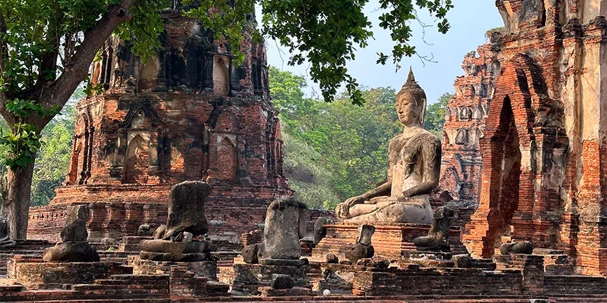 The ruins of Ayutthaya in Thailand