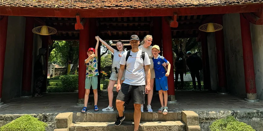 Our colleagues Dino and Mira in Vietnam with their three children