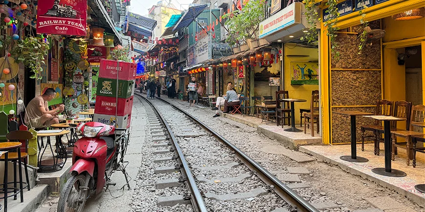 Train Street in Hanoi, Vietnam