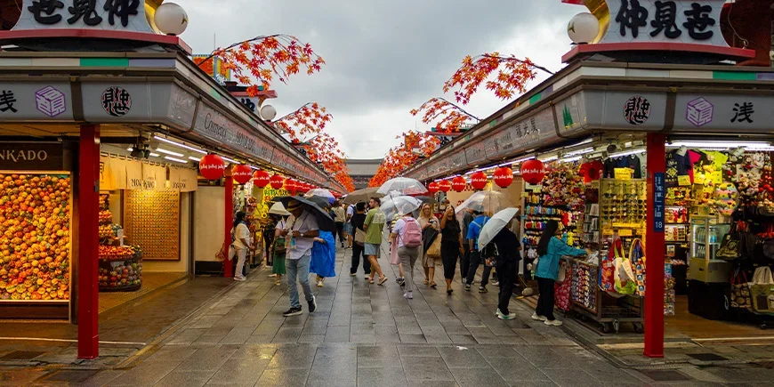 The path leading up to Sensoji Temple in Asakusa, Tokyo