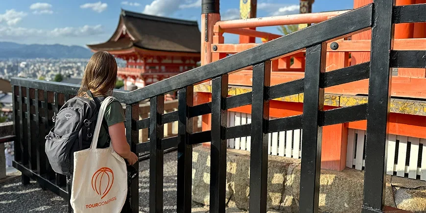 TourCompass employee at Kiyomizu Temple in Kyoto