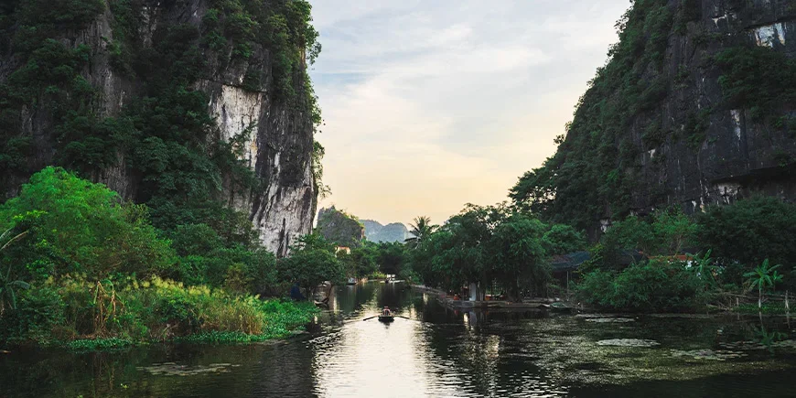 The limestone cliffs of Ninh Binh in northern Vietnam