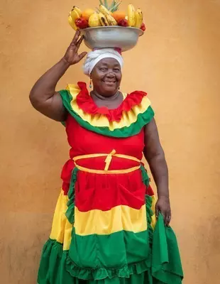 Local woman in colorful clothing