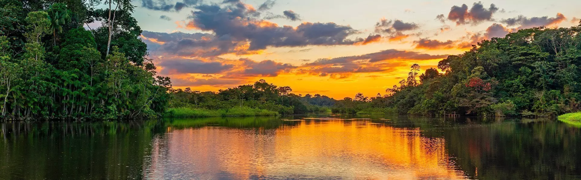 Sunset over the Amazon River