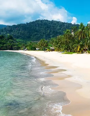 Sunny day at the beach on Tioman Island in Malaysia