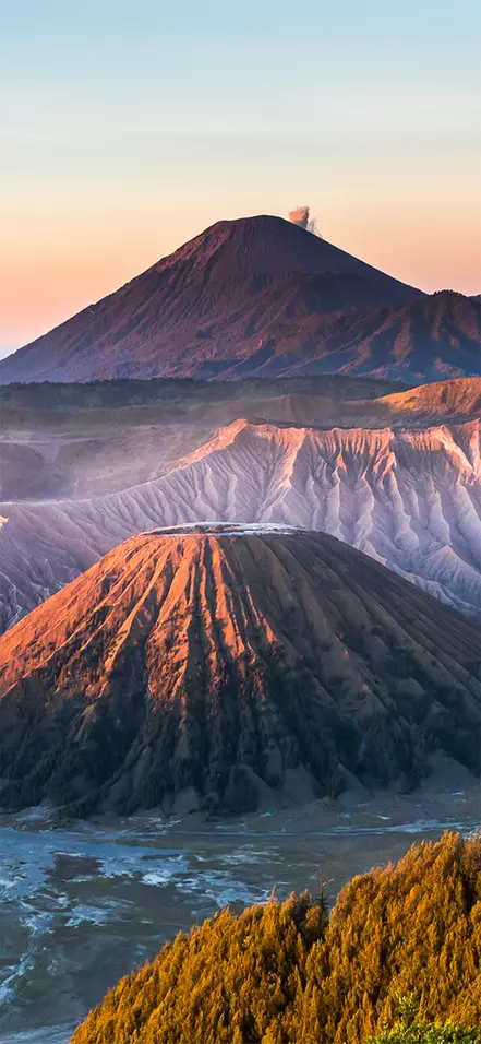 Beautiful volcano on Java in Indonesia