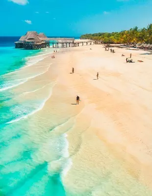 Zanzibar beach with turquoise waters