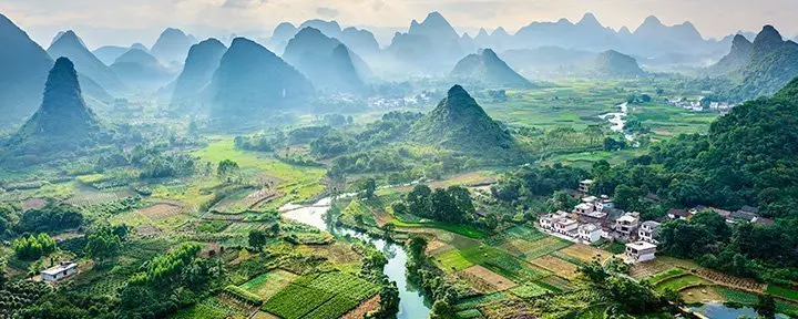 Beautiful Yangshou seen from above